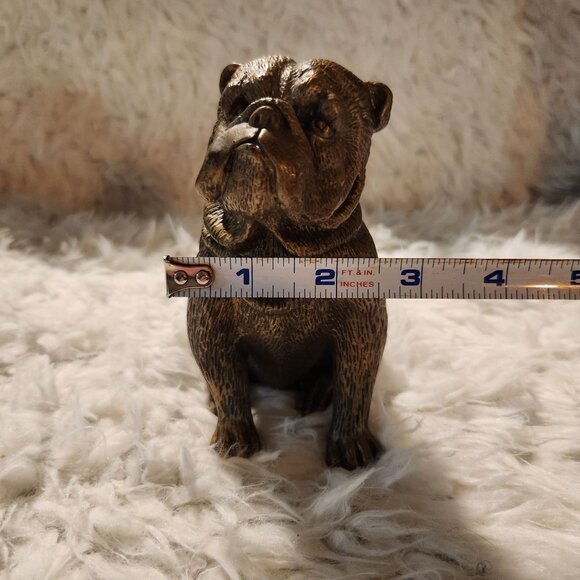 Vintage Bronze Bulldog Figurine Door Stop Paperweight Animals - Picture 2 of 7